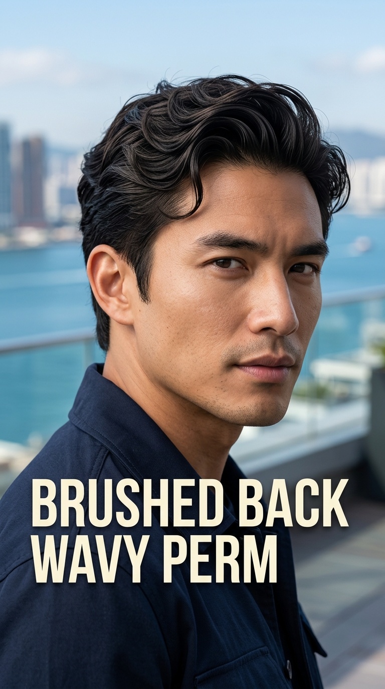 Brushed Back Wavy Perm