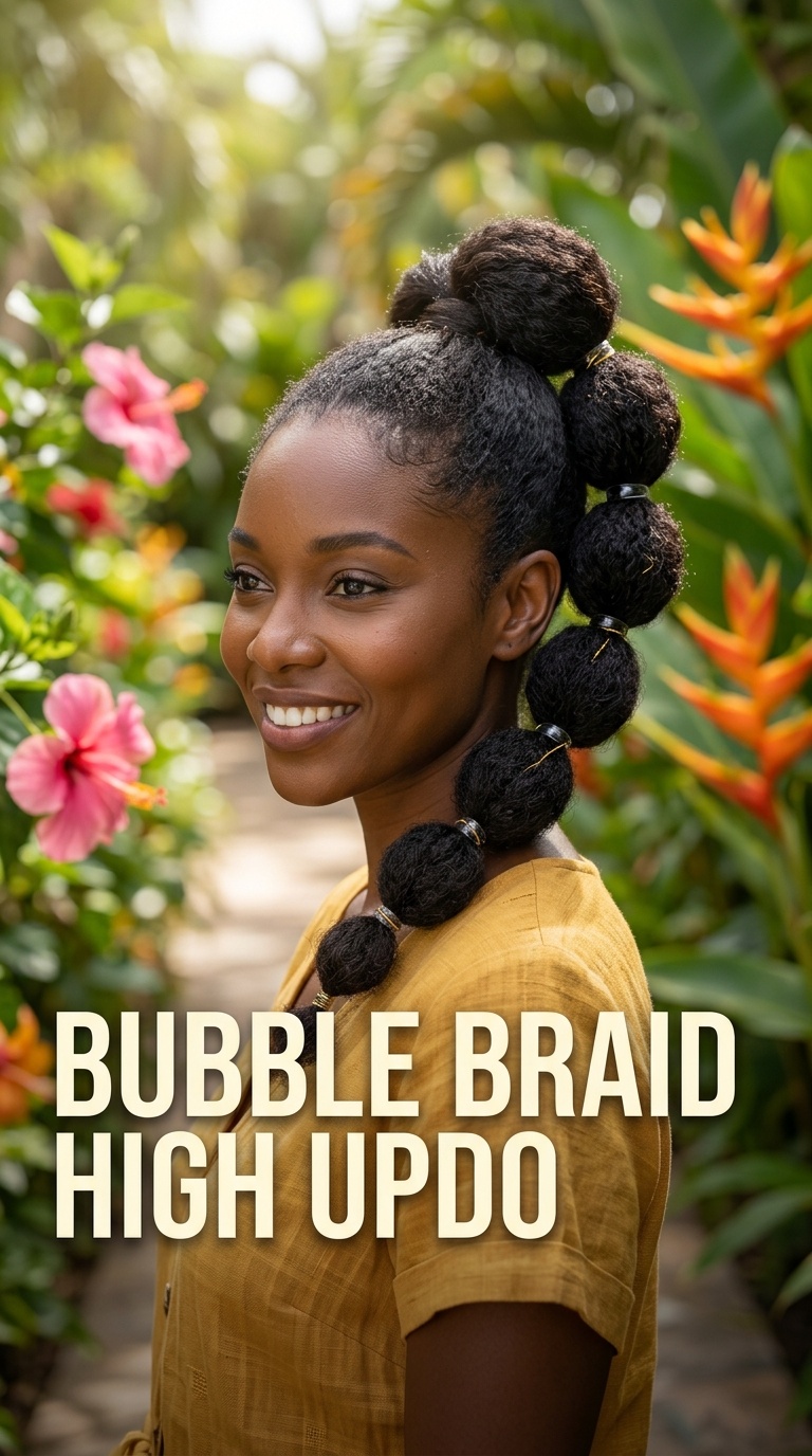 Bubble Braid High Updo