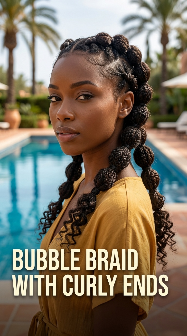 Bubble Braid with Curly Ends
