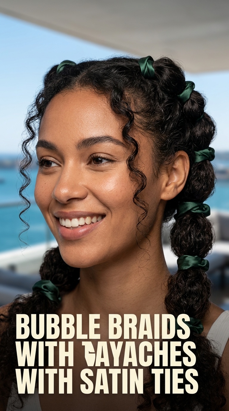 Bubble Braids with Satin Ties