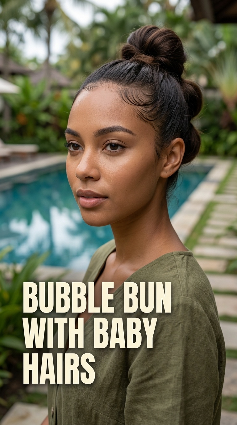 Bubble Bun with Baby Hairs