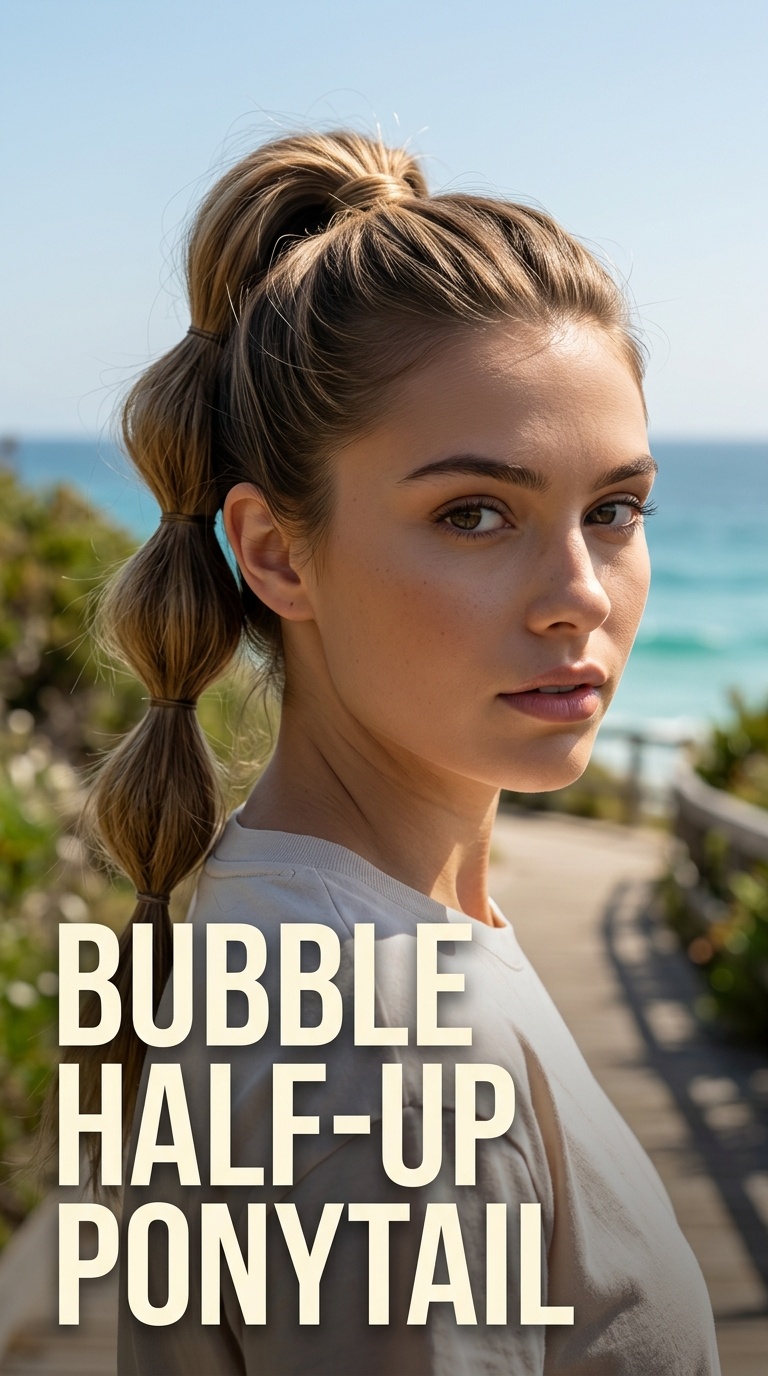 Bubble Half-Up Ponytail