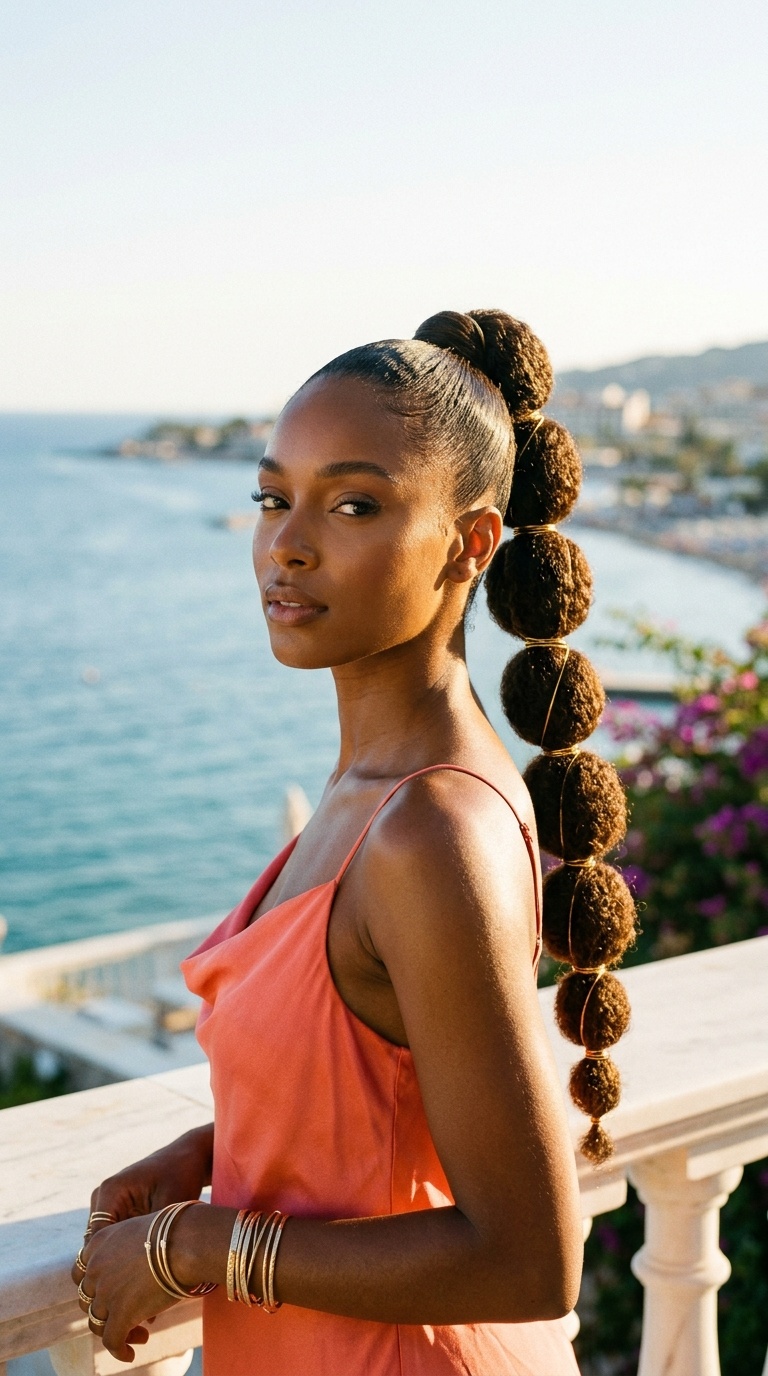 Bubble Ponytail For Black Women