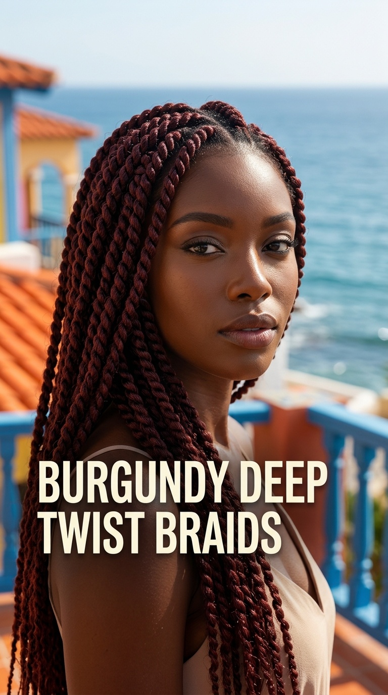 Burgundy Deep Twist Braids