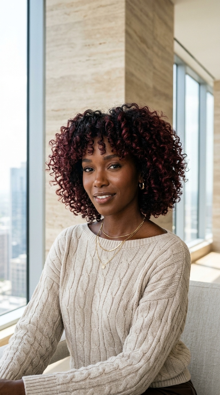 Burgundy Highlights Black Women