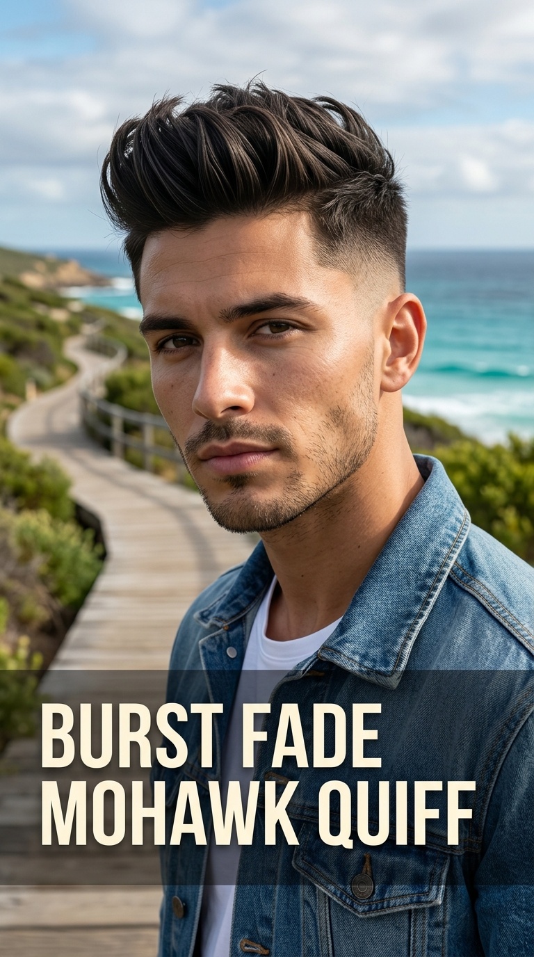 Burst Fade Mohawk Quiff