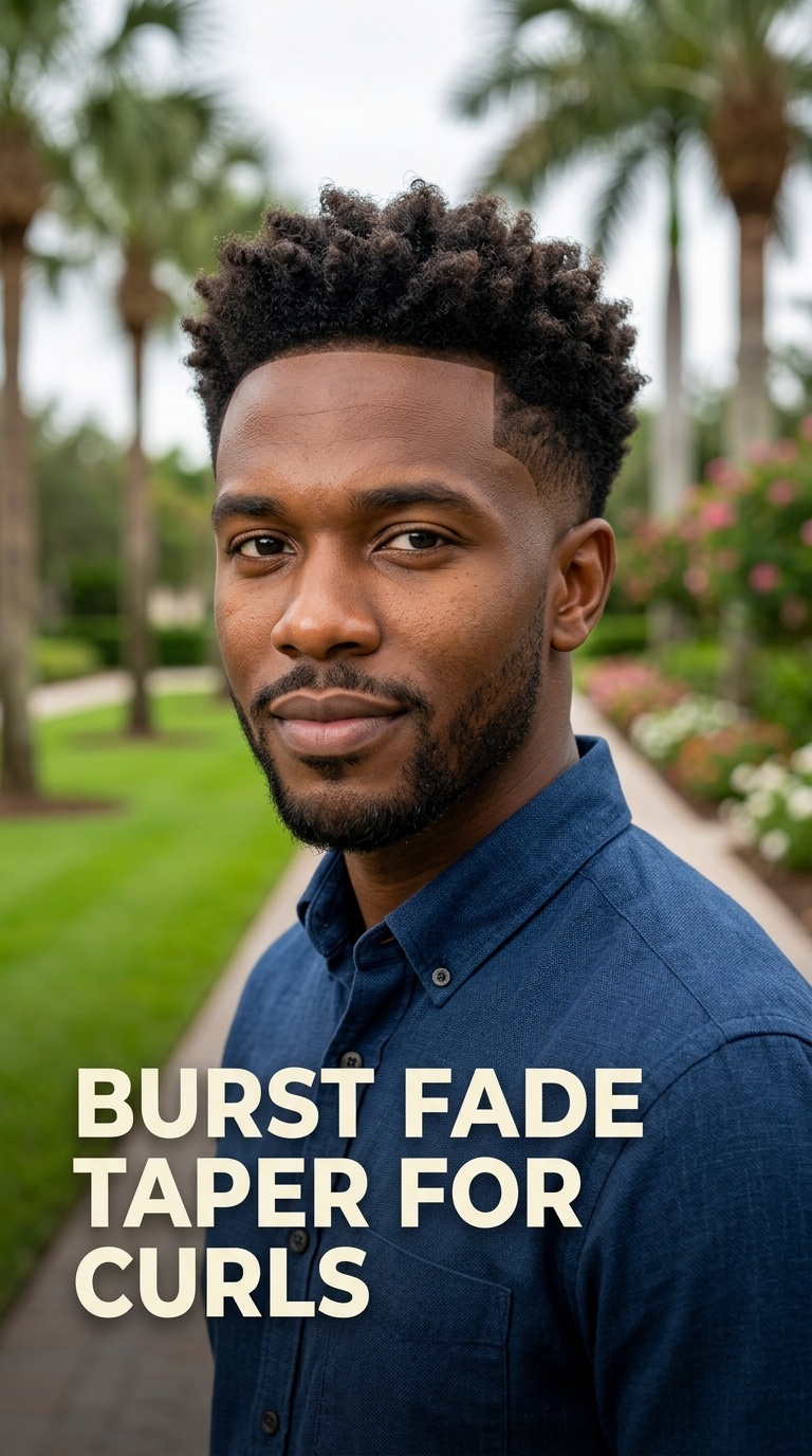 Burst Fade Taper for Curls