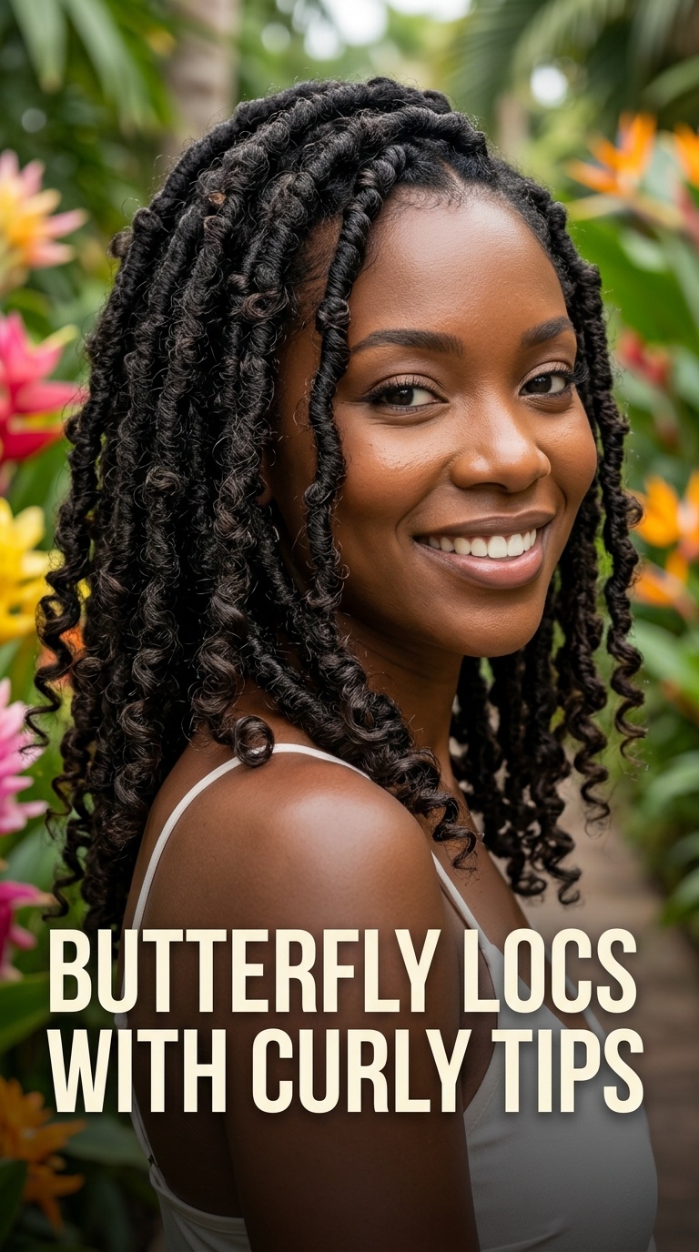 Butterfly Locs with Curly Tips