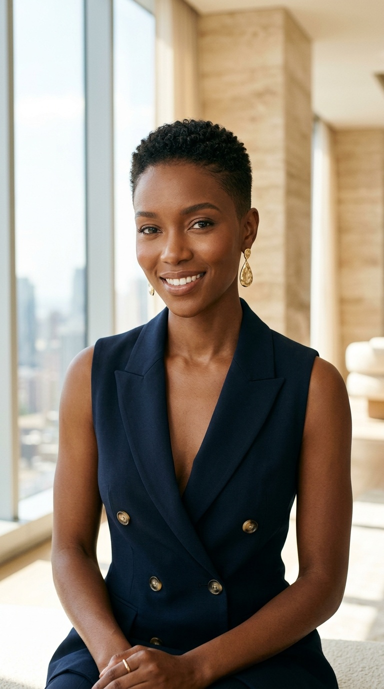 Buzz Cut Pixie Black Women