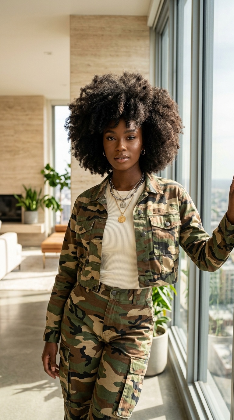 Camo Print Outfits Black Women