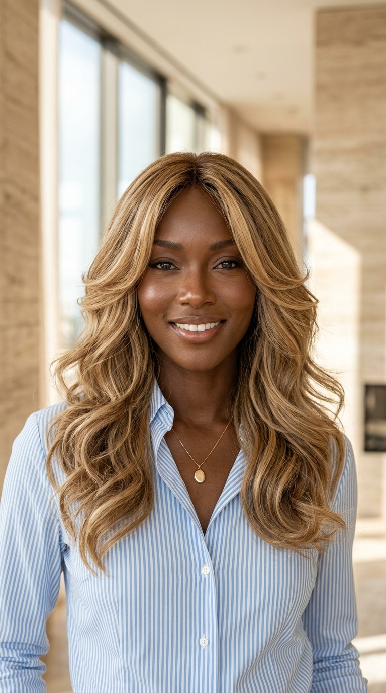 Caramel Blonde Layered Wig Looks