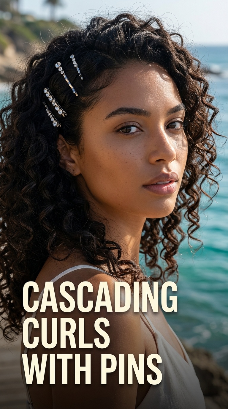 Cascading Curls with Pins