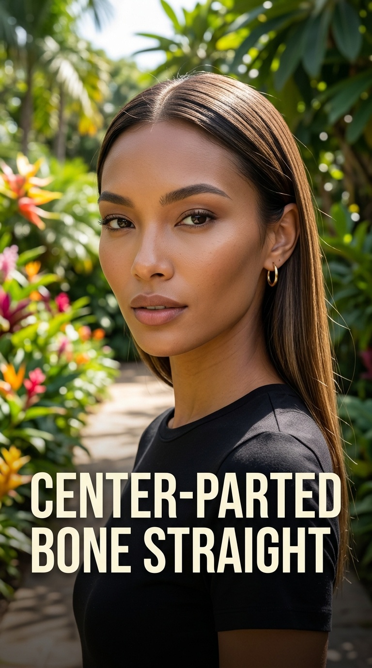 Center-Parted Bone Straight