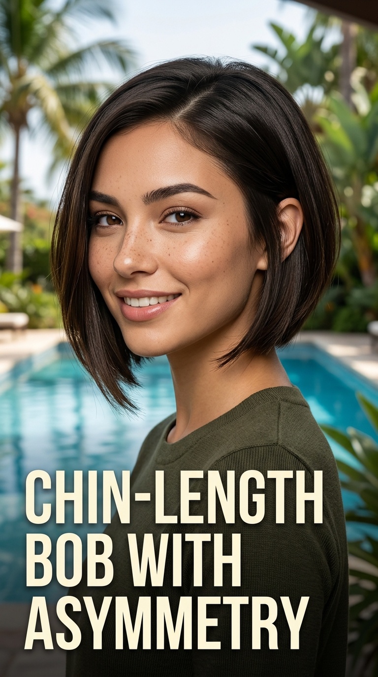 Chin-Length Bob with Asymmetry