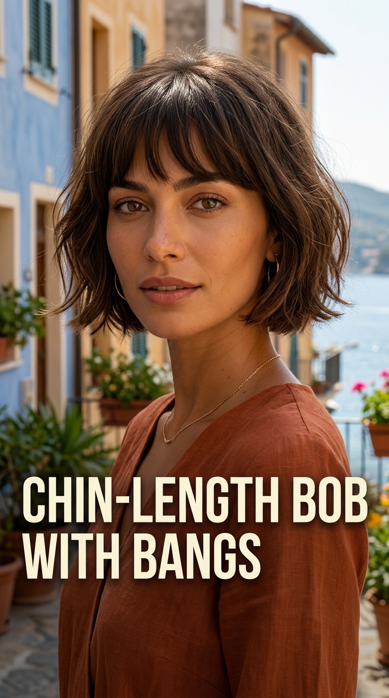 Chin-Length Bob with Bangs