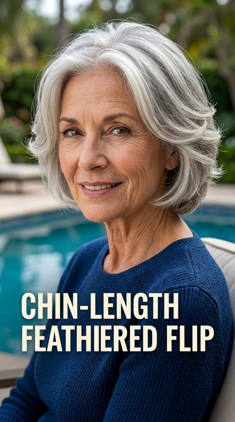 Chin-Length Feathered Flip
