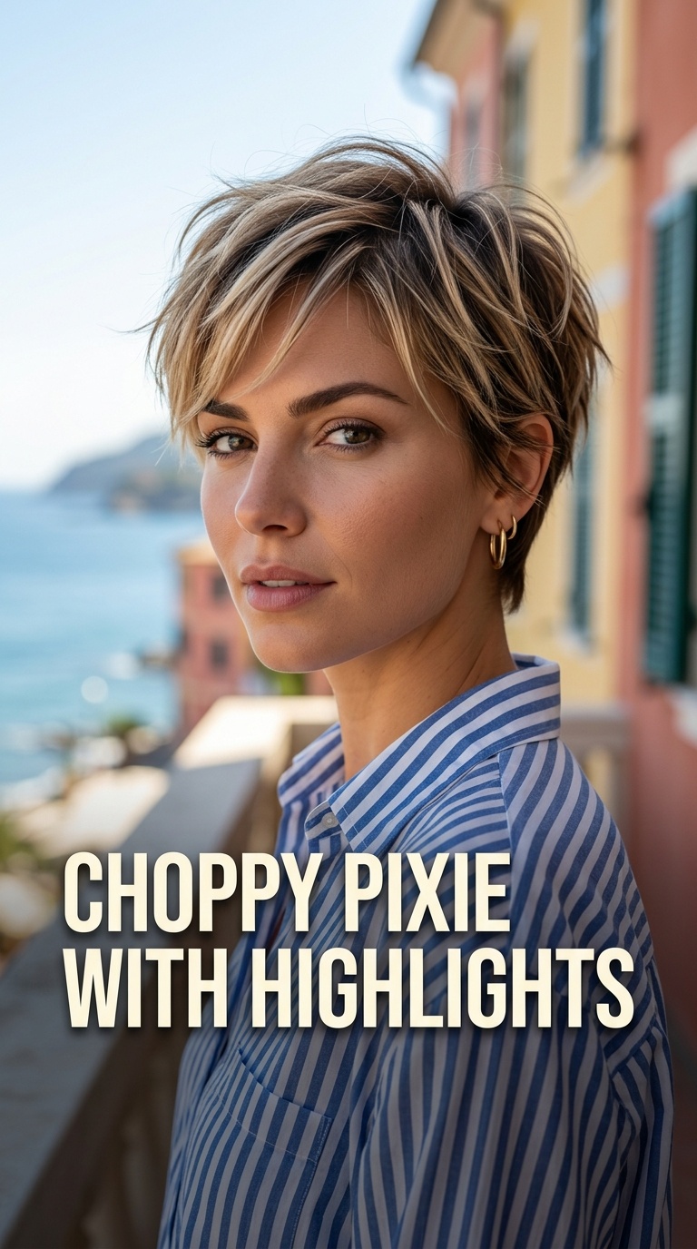Choppy Pixie with Highlights