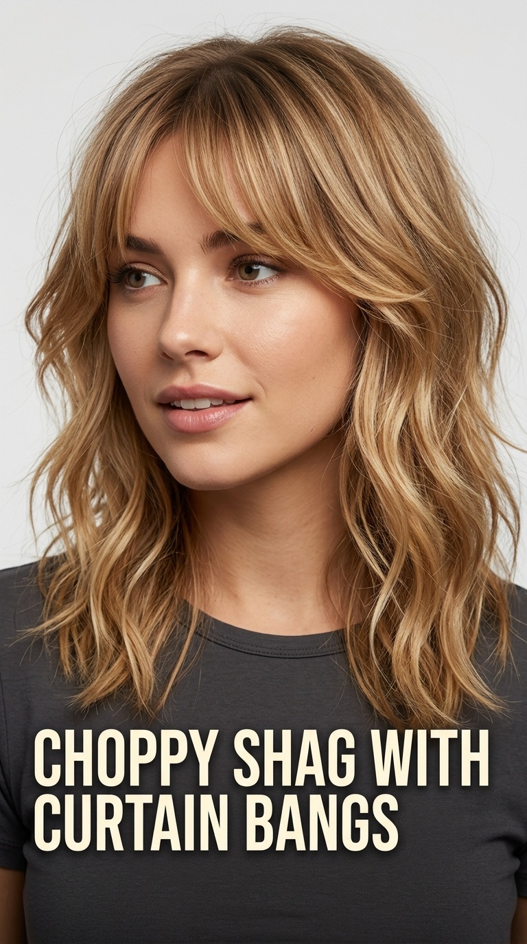 Choppy Shag with Curtain Bangs