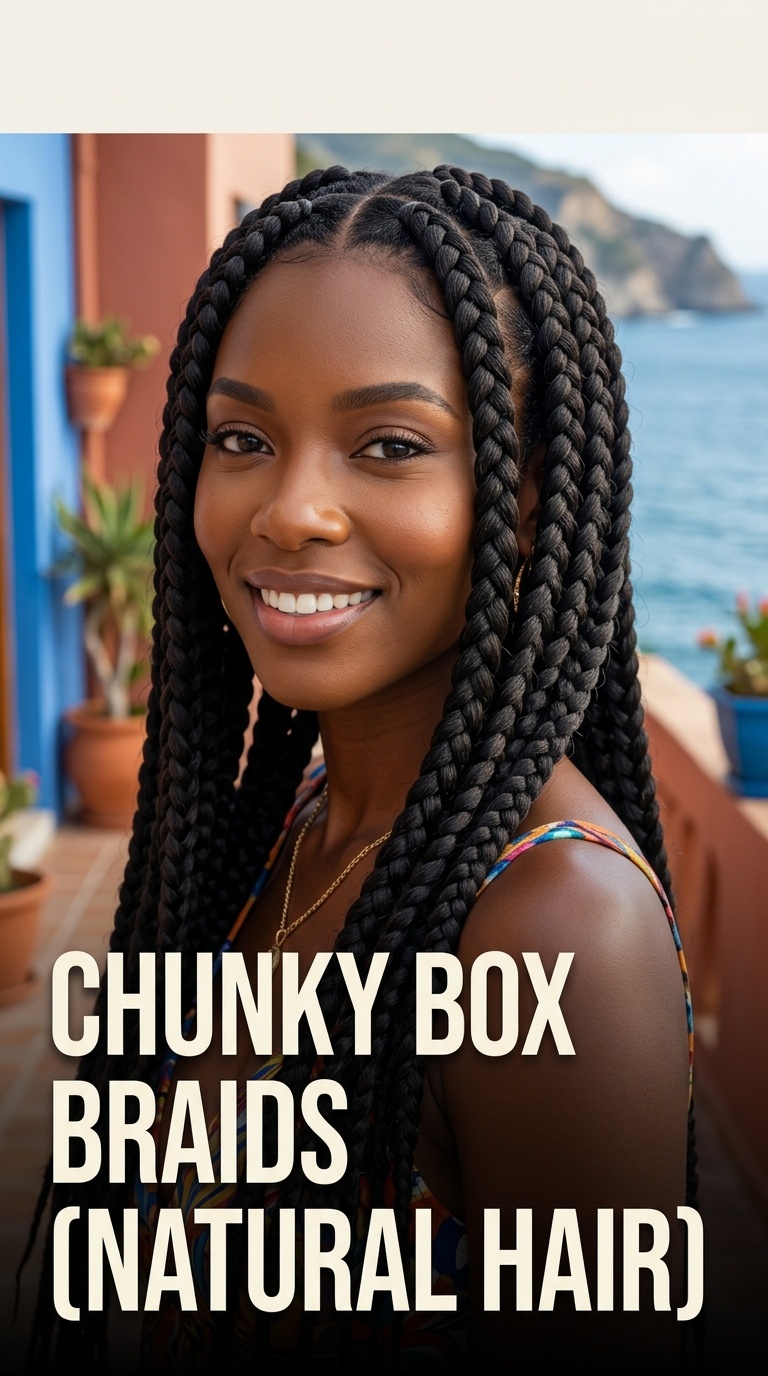 Chunky Box Braids (Natural Hair)