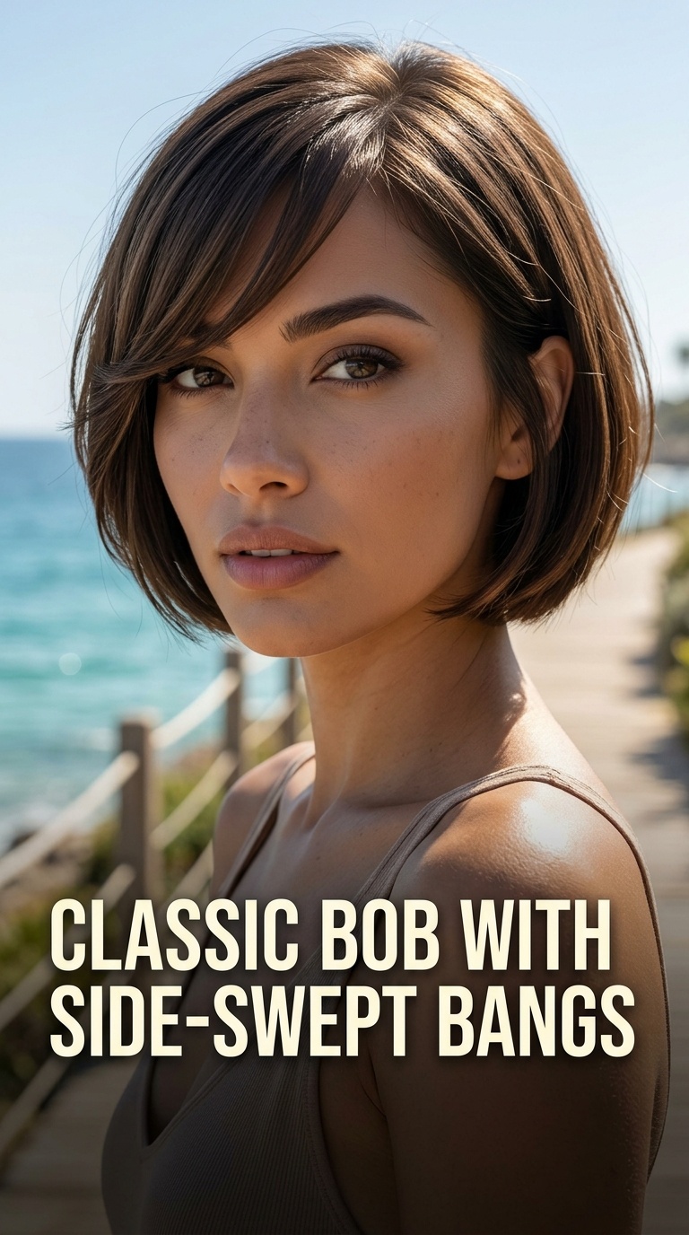 Classic Bob with Side-Swept Bangs