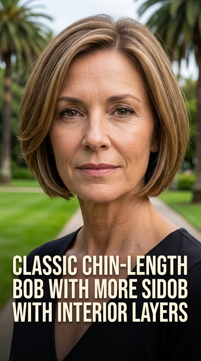 Classic Chin-Length Bob with Interior Layers