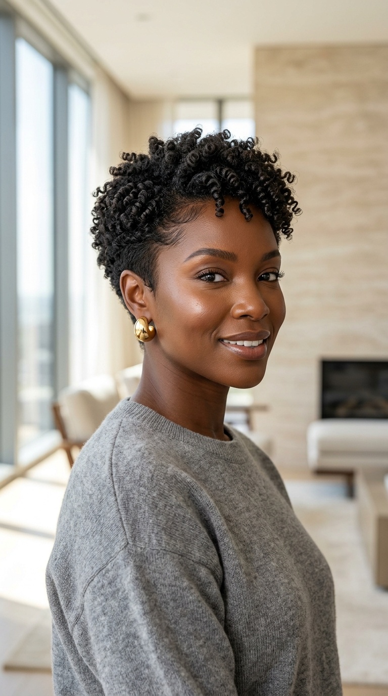 Coiled Pixie For Black Women