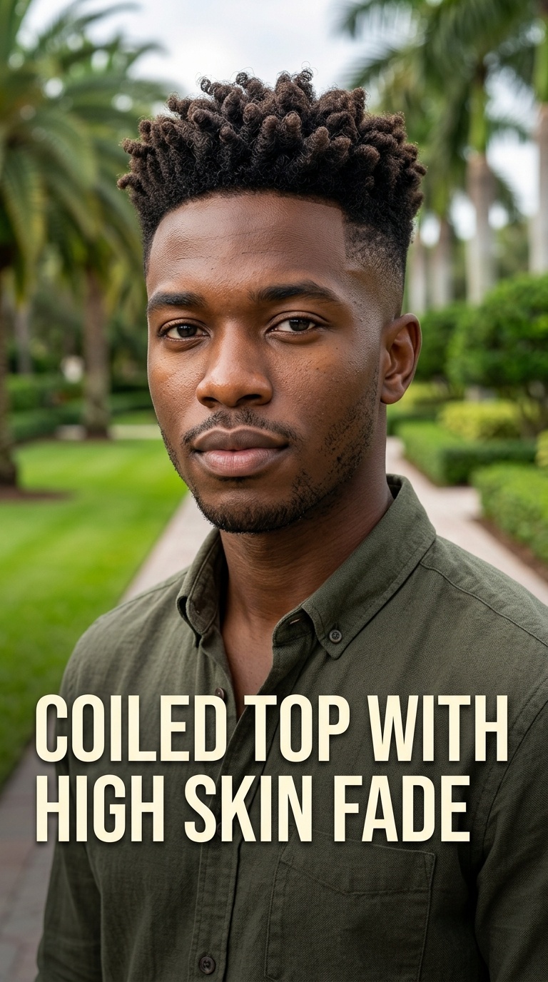 Coiled Top with High Skin Fade