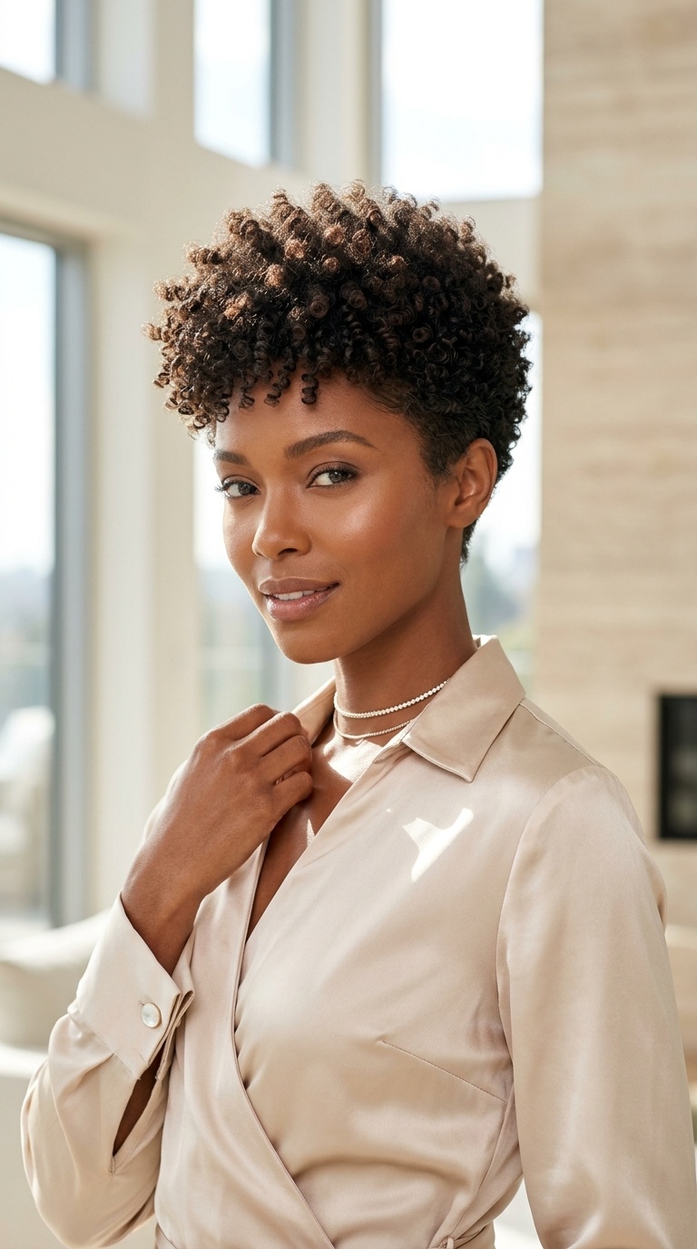 Coily Pixie Cut Black Women