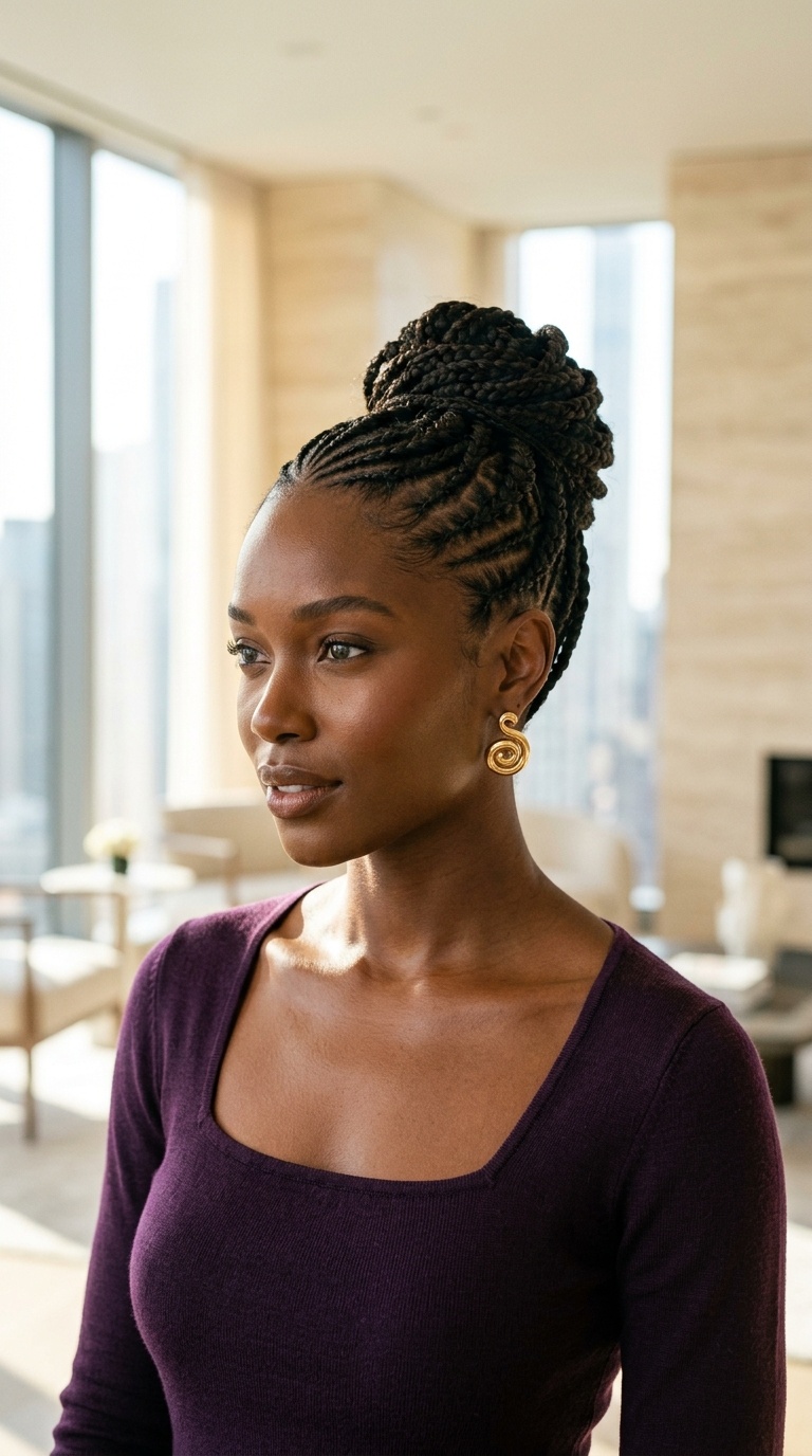 Cornrow Updo For Formal Events