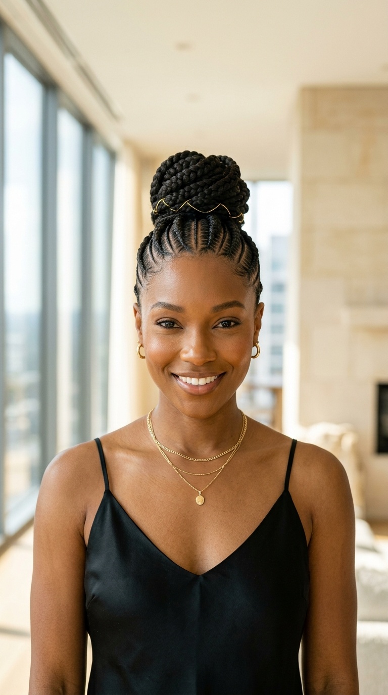 Cornrow Updo For Special Occasions