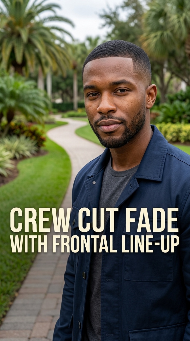 Crew Cut Fade with Frontal Line-Up