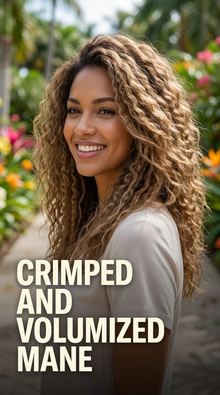 Crimped and Volumized Mane