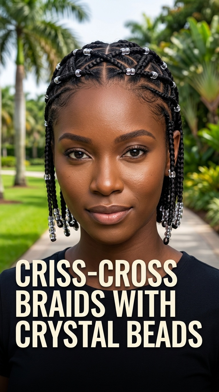 Criss-Cross Braids with Crystal Beads