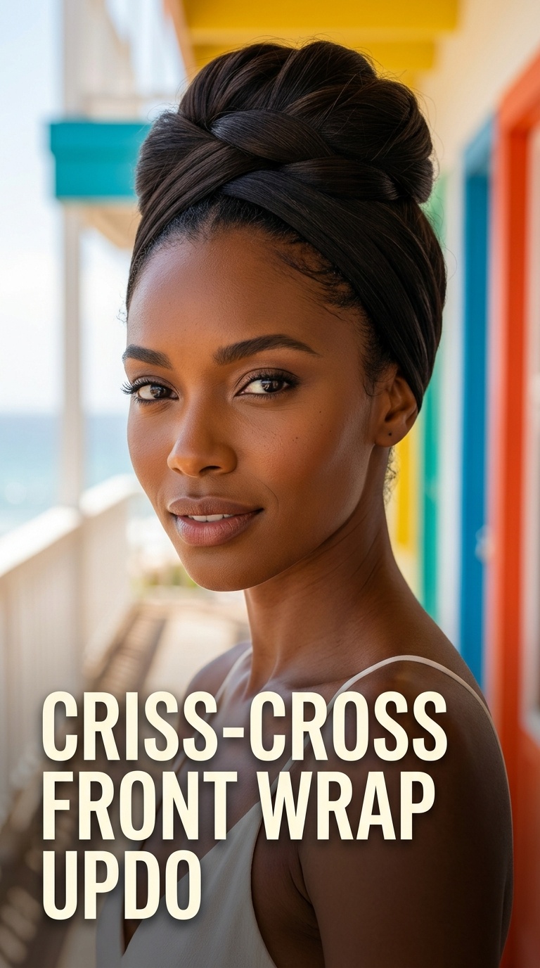 Criss-Cross Front Wrap Updo