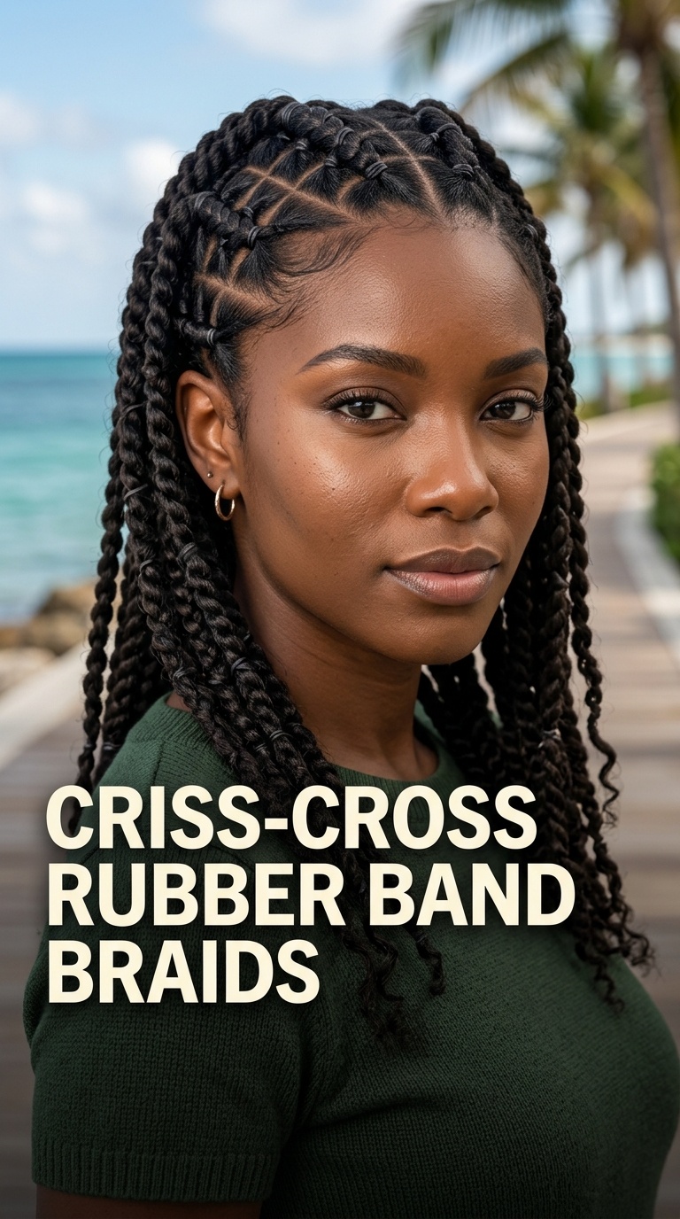 Criss-Cross Rubber Band Braids