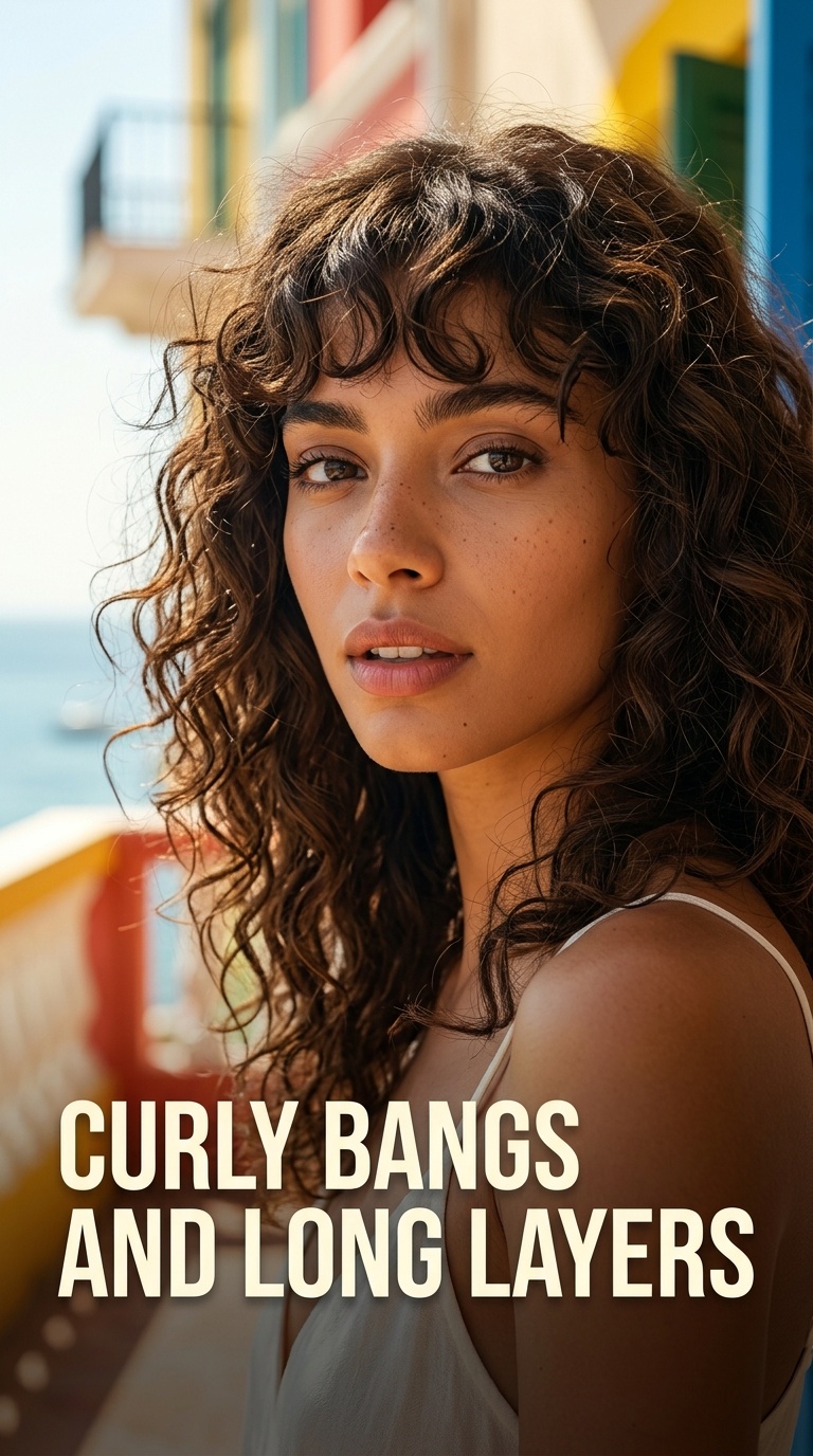 Curly Bangs and Long Layers