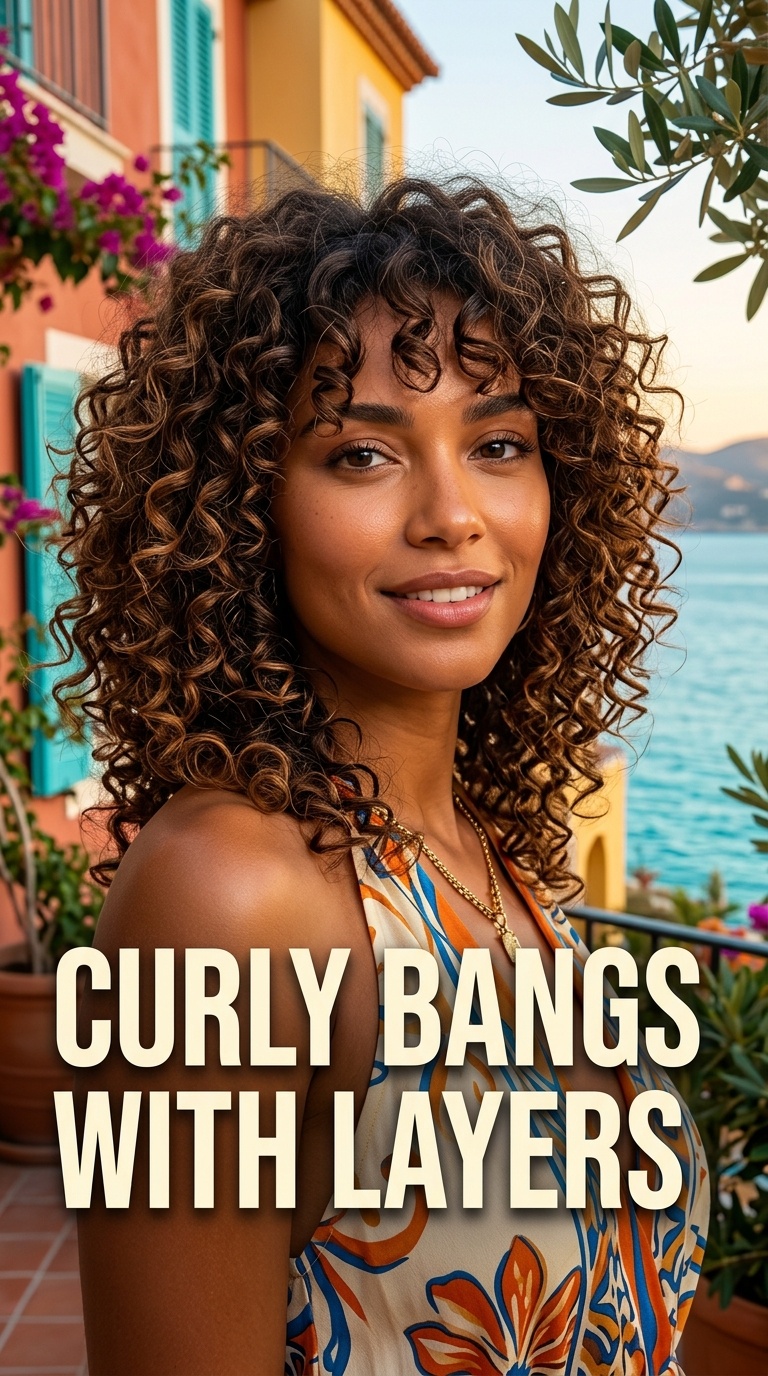 Curly Bangs with Layers