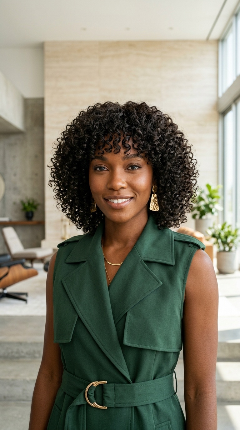 Curly Bob Wig With Bangs