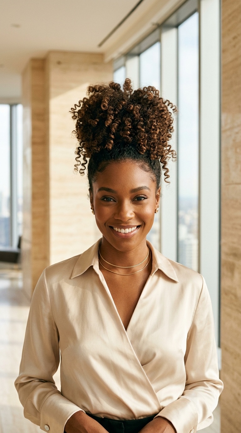 Curly Bun For Black Women