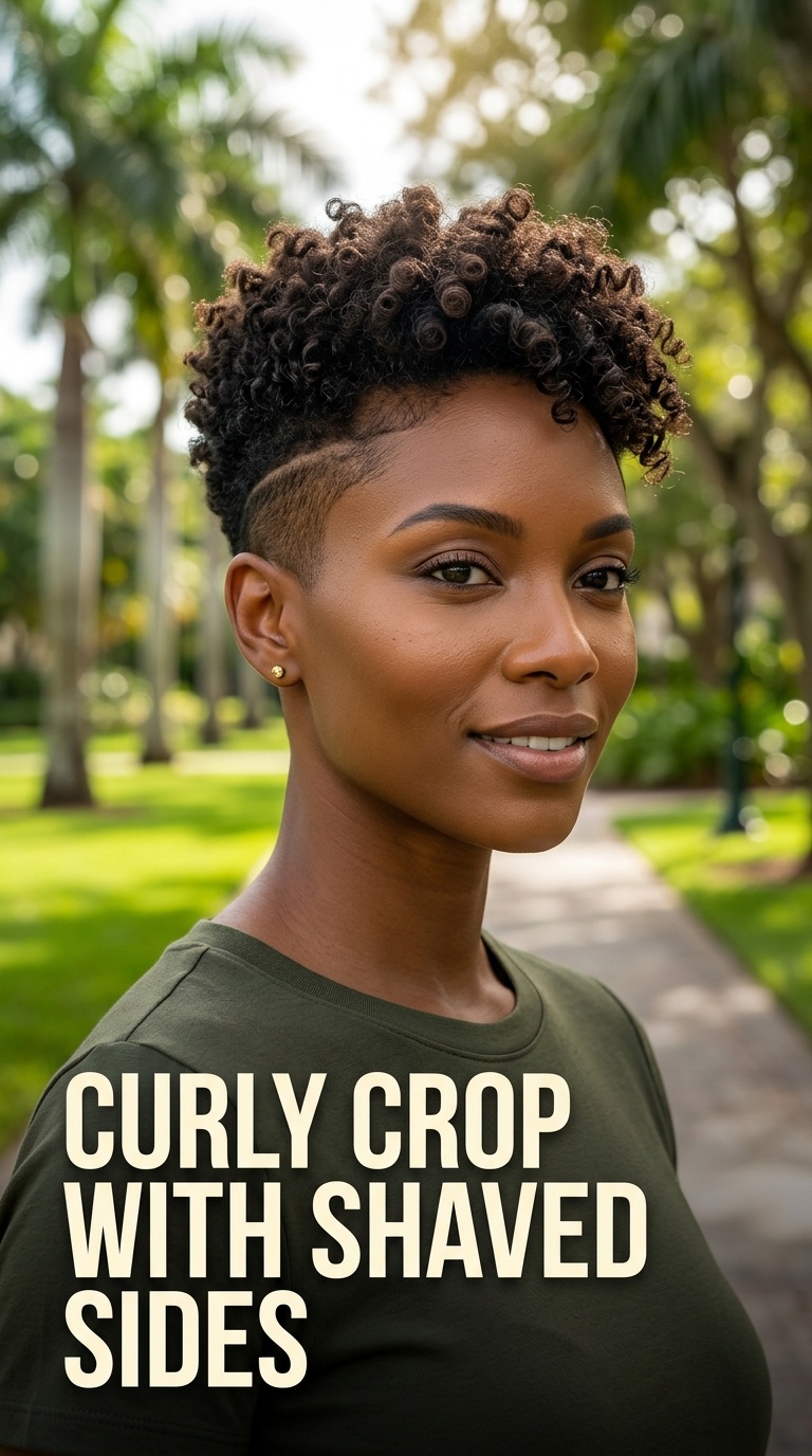 Curly Crop with Shaved Sides