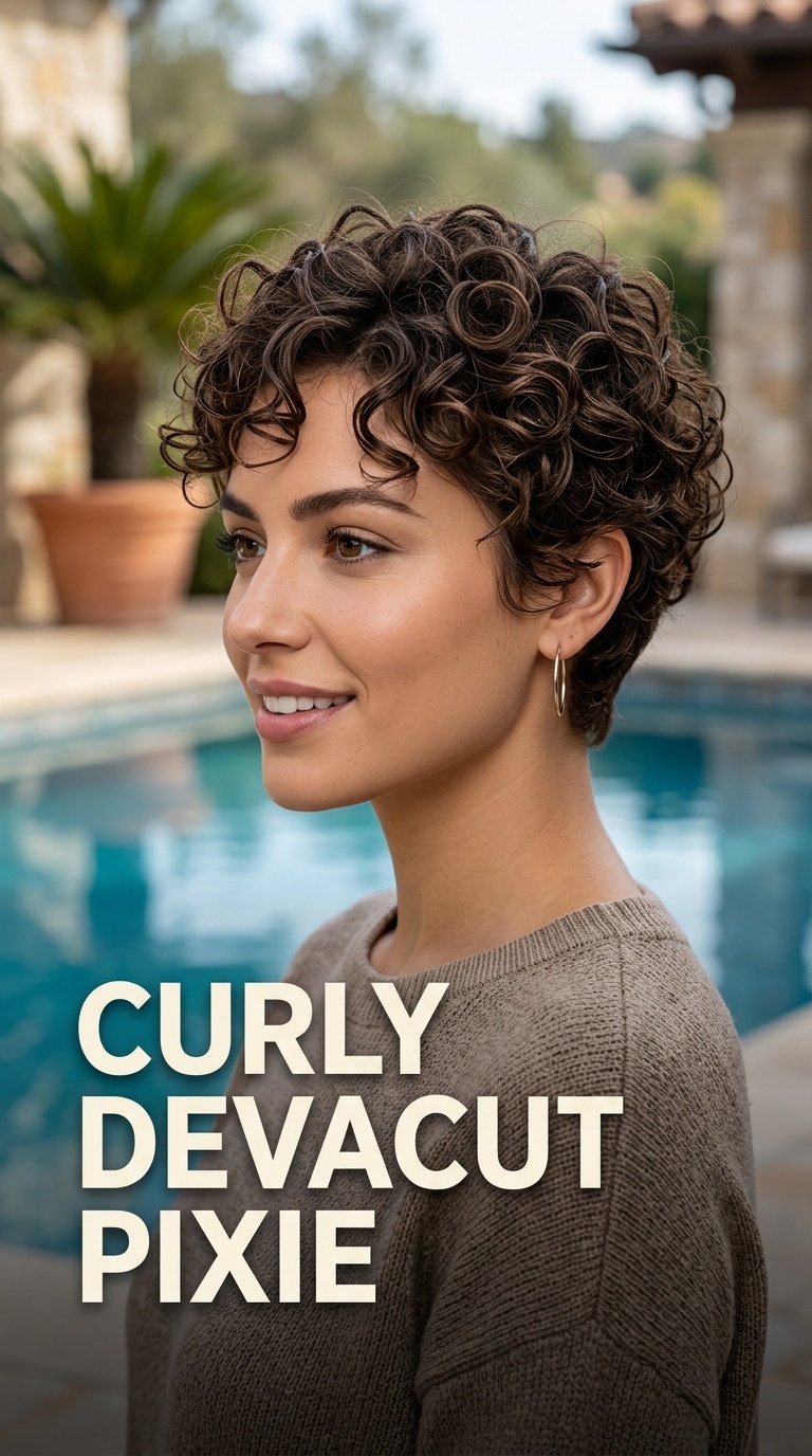 Curly Devacut Pixie