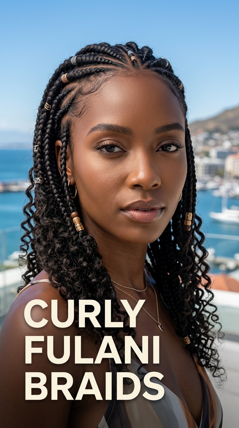 Curly Fulani Braids
