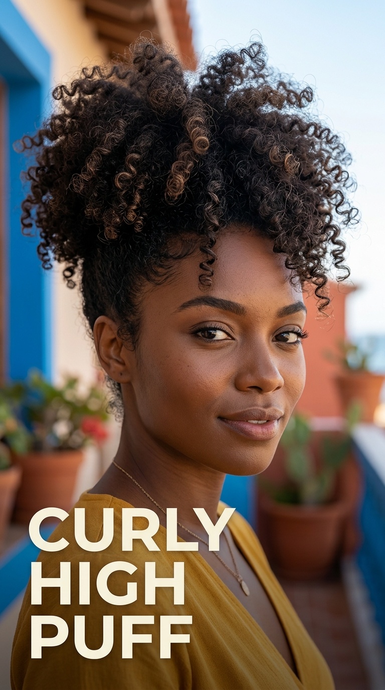 Curly High Puff