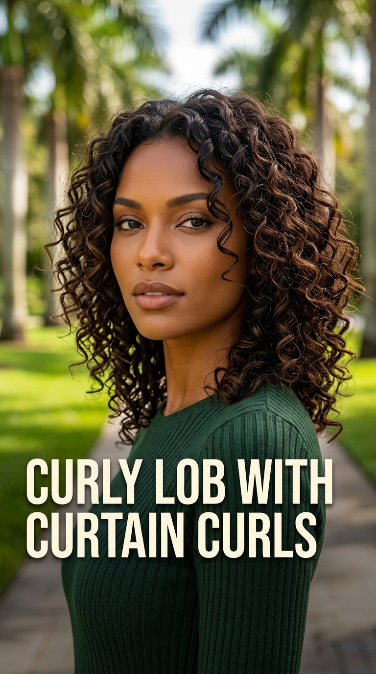 Curly Lob with Curtain Curls