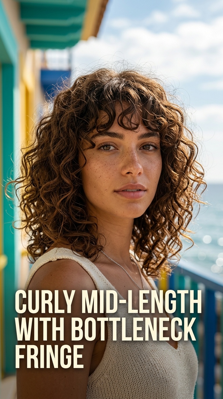 Curly Mid-Length with Bottleneck Fringe