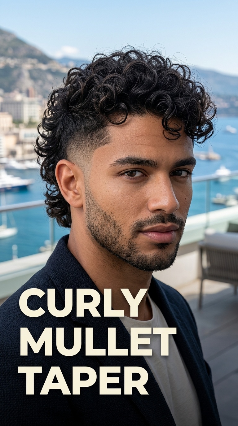 Curly Mullet Taper