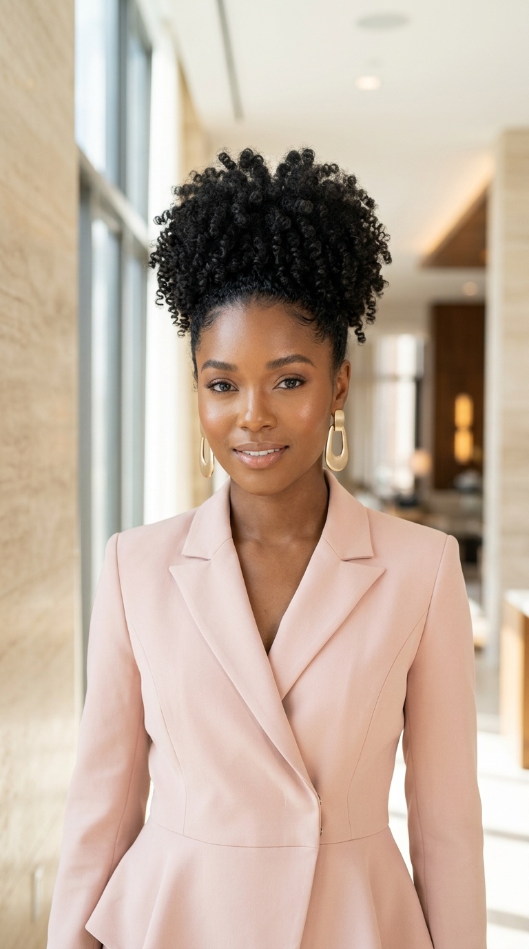 Curly Pineappled Updo For Women