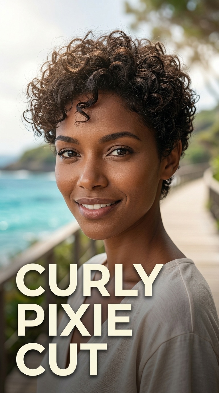 Curly Pixie Cut