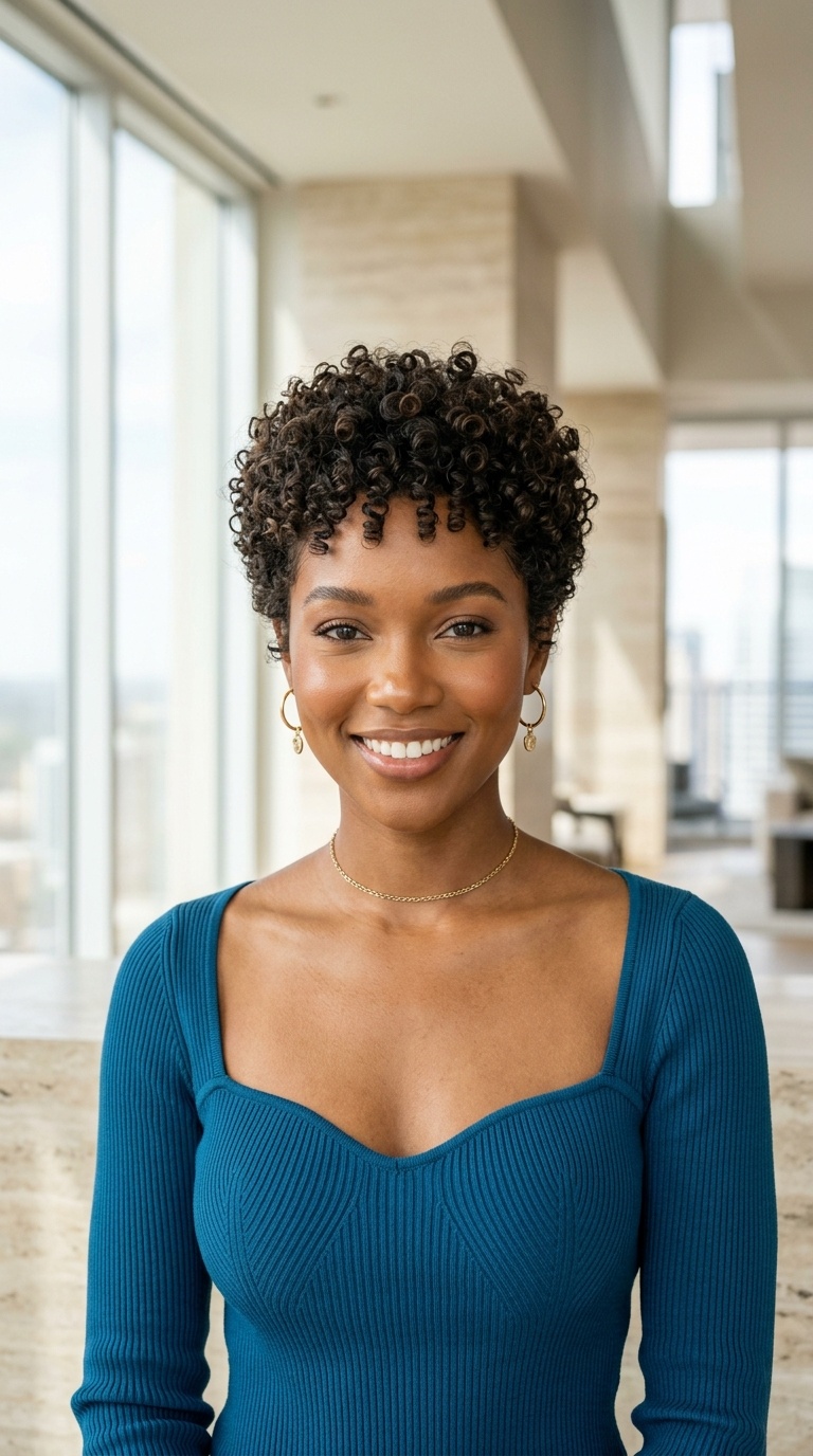 Curly Pixie Cut For Black Women