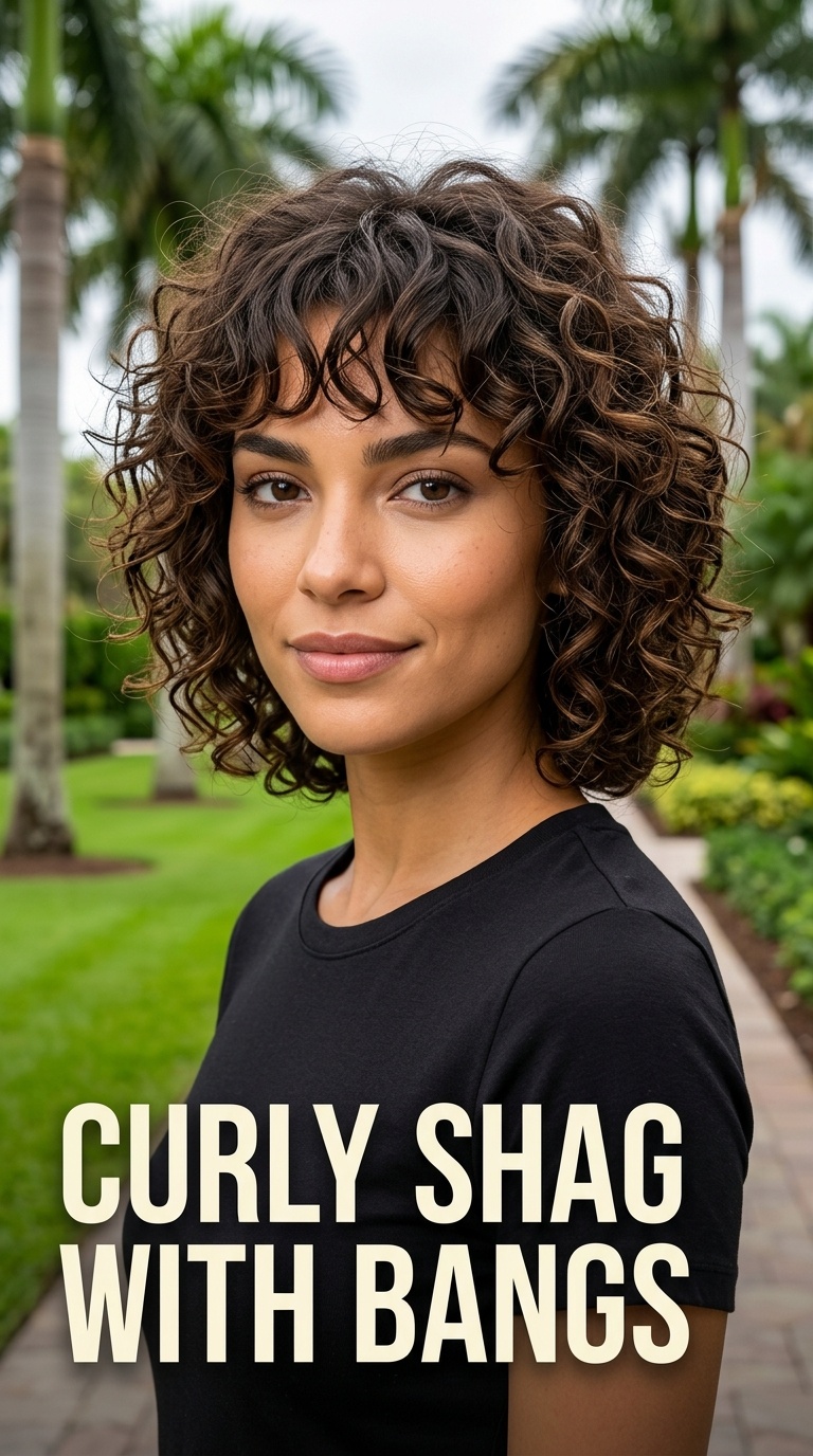 Curly Shag with Bangs